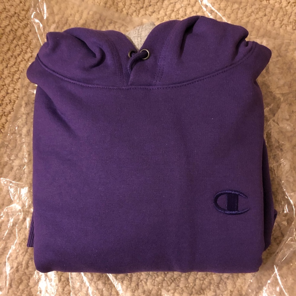 MENS CHAMPION DARK PURPLE HOODIE